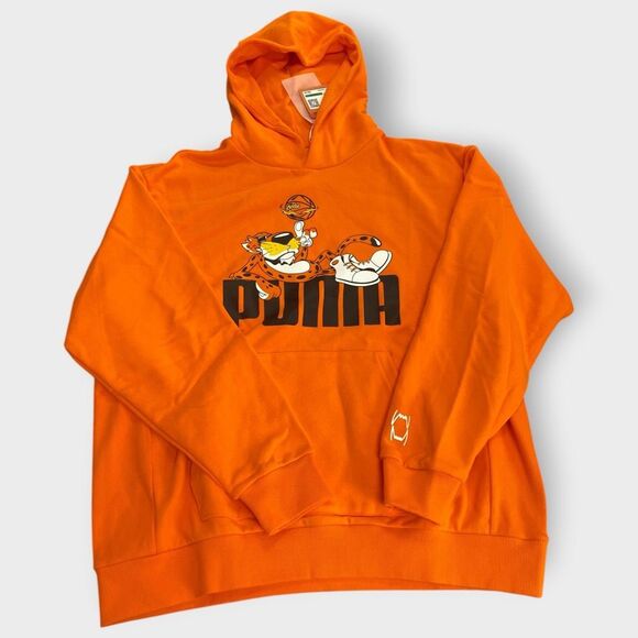 PUMA Hoops x Cheetos Orange Graphic Hoodie Mens size Large New with Tags - Picture 1 of 12